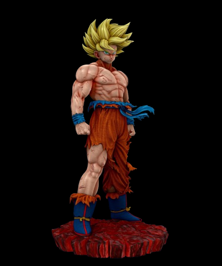 Statue in Resina 3D-Goku Super Saiyan Namek