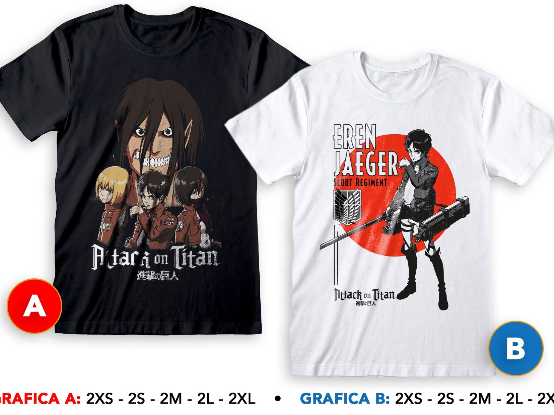 T-SHIRT - SABOR - ATTACK ON TITAN - EREN BIANCA
